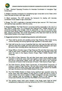 SOP for Interstate Coordination for Tiger Reserves